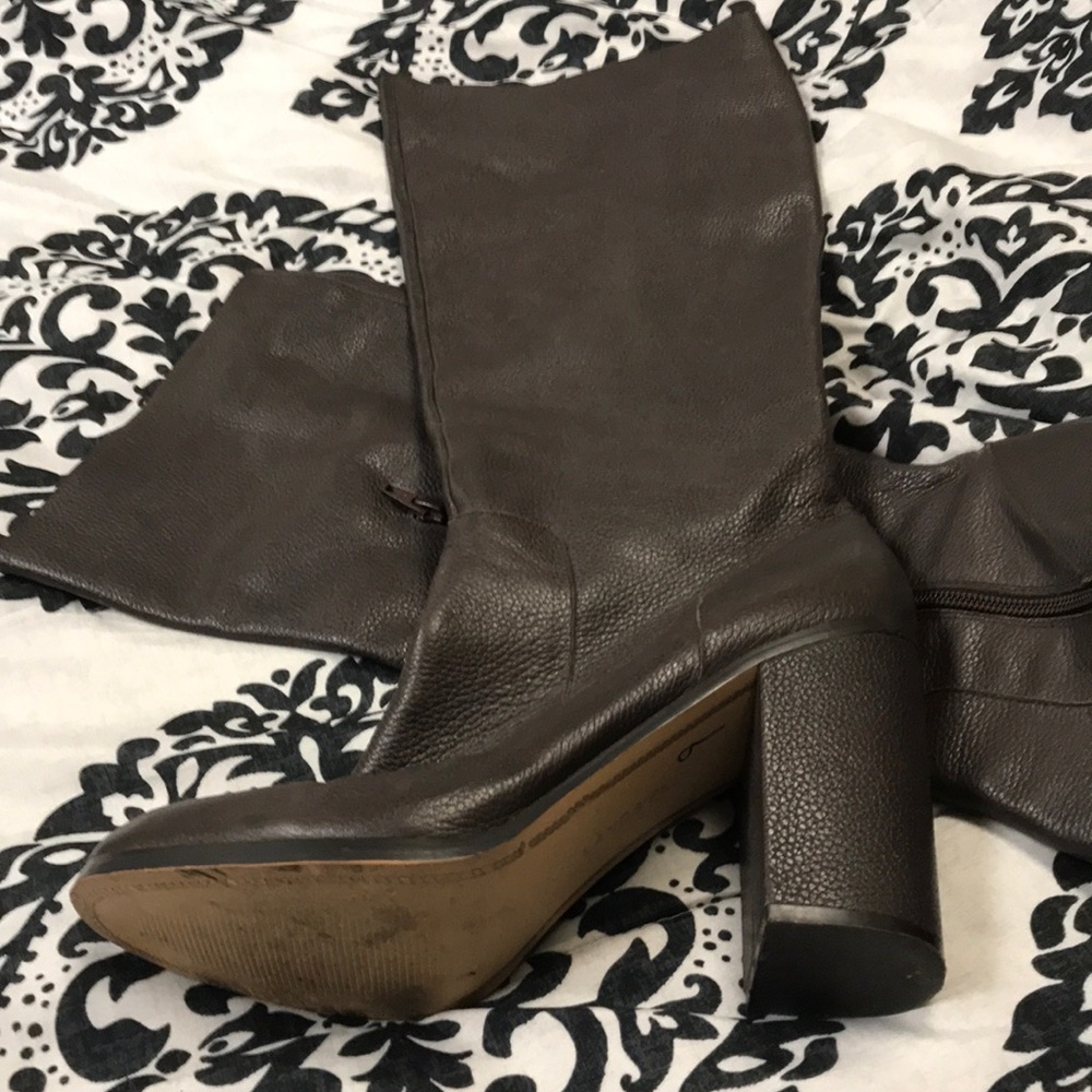 Land’s End all leather block heel knee boots
